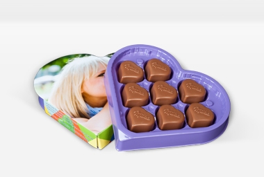 Cœur chocolat Milka avec photo personnalisée