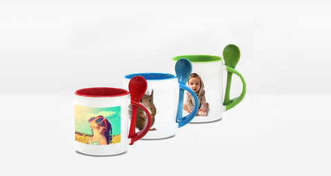 Tasse mit Löffel - Familienset