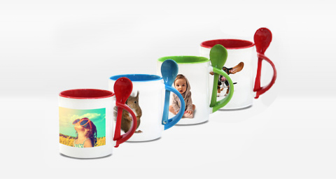 Tasse mit Löffel - Familienset